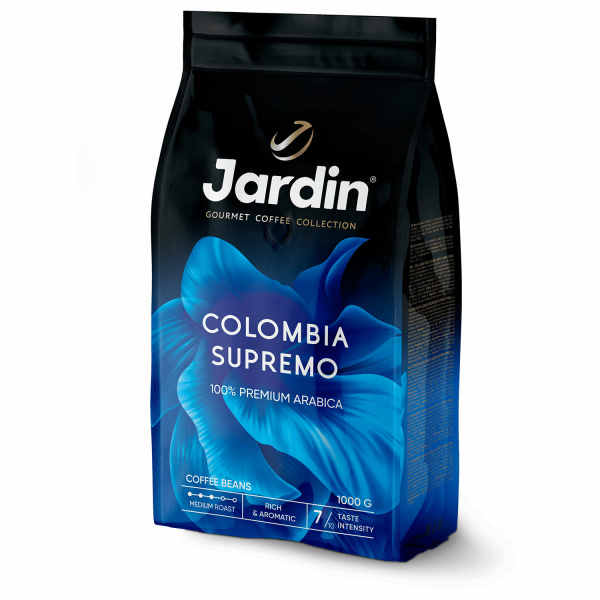 Кофе в зернах JARDIN "Colombia Supremo" 1 кг, арабика 100%, 0605-8 620398
