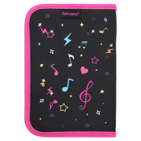Пенал BRAUBERG с наполнением, 1 отделение, 1 откидная планка, 24 предмета, 21х14 см, "Headphones", 273531 - МСК «Форвард»