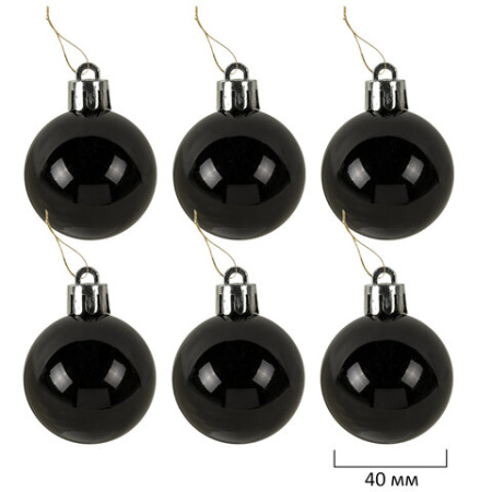 Шары новогодние ёлочные "Black&Gold", НАБОР 130 предметов, черный/золото, пластик, ЗОЛОТАЯ СКАЗКА, 592183 - МСК «Форвард»