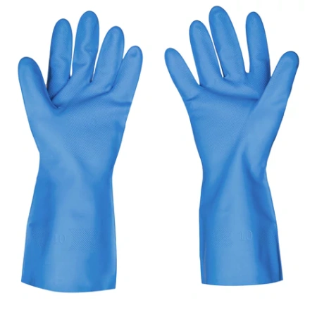 Перчатки нитриловые SCAFFA "Практик", хлопчатобумажное напыление, КЩС-1, размер 10, XL (очень большой), синие, 00-01017723 701657 - МСК «Форвард»