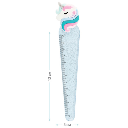 Линейка с топпером 12см MESHU "Unicorn", пластиковая, европодвес MS_36850 322839 - МСК «Форвард»