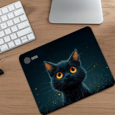 Коврик для мыши CACTUS "Black Cat", 250x200x3 мм, CS-MP-D09S 514112 - МСК «Форвард»
