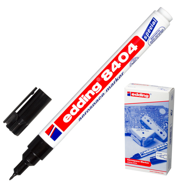 Маркер аэрокосмический EDDING 8404, ЧЕРНЫЙ, 0,75мм, круглый наконечник, E-8404 150726