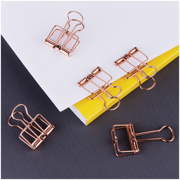 Зажимы для бумаг 19мм, MESHU "Rose Gold", 6шт., пакет с европодвесом MS_41595  328220 - МСК «Форвард»