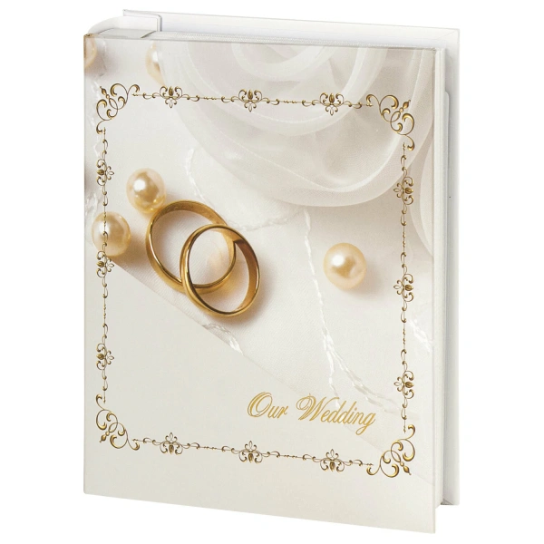 Фотоальбом BRAUBERG "Кольца и жемчуг" на 200 фото 10*15 см, твердая обложка, переплет, бокс, 391151