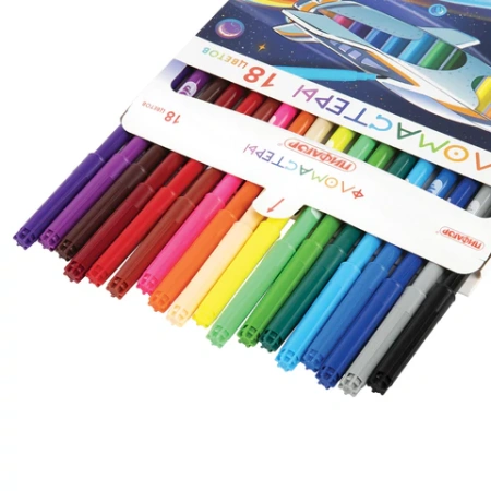 Фломастеры ПИФАГОР "Космическая одиссея", 18 цветов, вентилируемый колпачок, 152445 - МСК «Форвард»