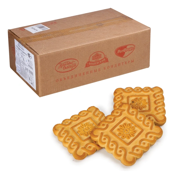 Печенье РОТ ФРОНТ "Любимое" со вкусом сливок, гофрокороб 4 кг, РФ15188 620818