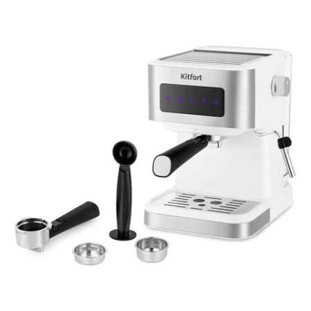 Кофеварка рожковая KITFORT КТ-7139, 1050 Вт, объем 1,5 л, 15 бар, ручной капучинатор, белая 456899 - МСК «Форвард»