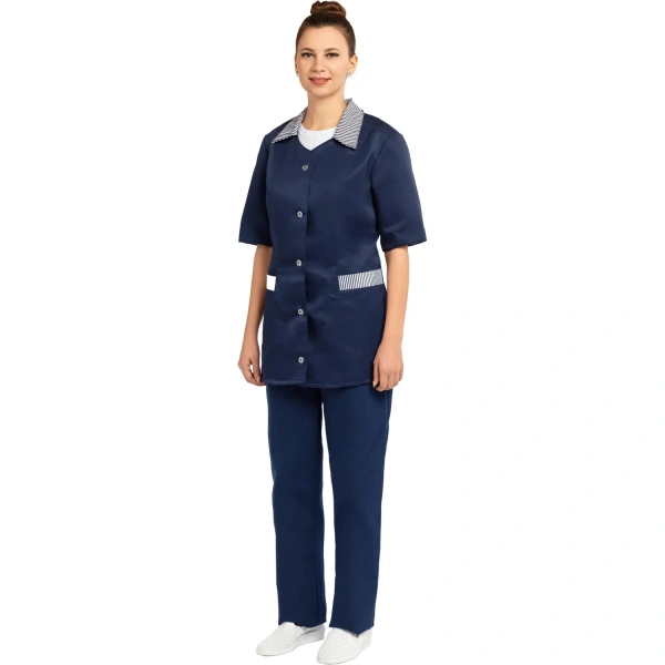 Костюм для горничных и уборщиц у07-КБР тёмно-синий (размер 112-116 (56-58), рост 158-164) 2119587 ЧЕСТНЫЙ ЗНАК! - МСК «Форвард»
