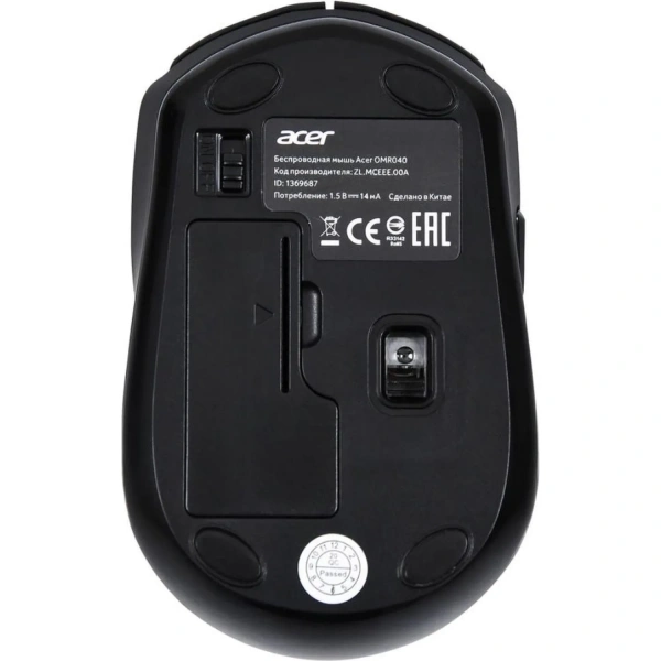 Мышь беспроводная Acer OMR040 чёрная 1колесо + 6 кнопок ZL.MCEEE.00A 1341653 - МСК «Форвард»