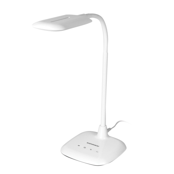 Настольная лампа светильник SONNEN BR-819A, на подставке, светодиодная, 8 Вт, белый, 236666