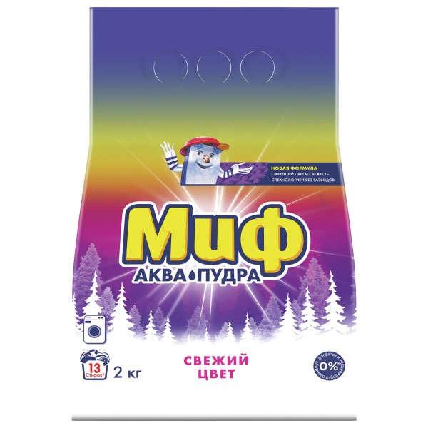 Стиральный порошок автомат 2кг МИФ 3в1, "Свежий цвет",602419