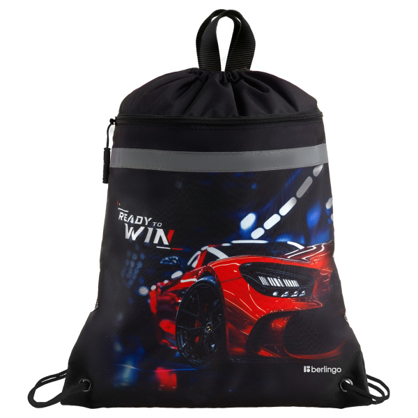 Мешок для обуви 1 отделение Berlingo "Ready to win", 360*460мм, вентиляционная сеточка , светоотражающая лента, карман на молнии SB-EX-1226 389677 - МСК «Форвард»