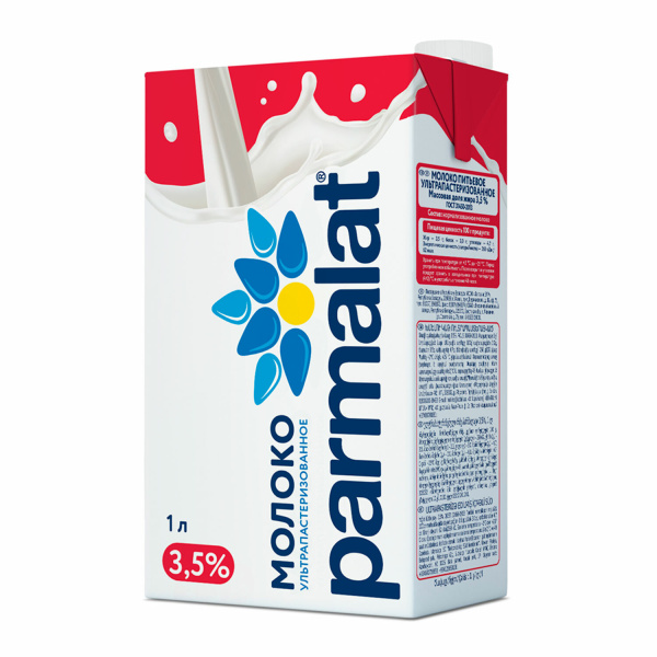 Молоко PARMALAT (Пармалат), жирность 3,5%, ультрапастеризованное, картонная упаковка, 1 л, 502312 ЧЕСТНЫЙ ЗНАК!