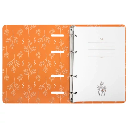 Тетрадь на кольцах А5 160х212 мм, 120 листов, картон, выборочный лак, клетка, BRAUBERG, "Flowers", 404729 - МСК «Форвард»